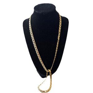 MCM Vintage MONET 10c Designer sGold tone fancy link 20” Necklace & 7” Bracelet